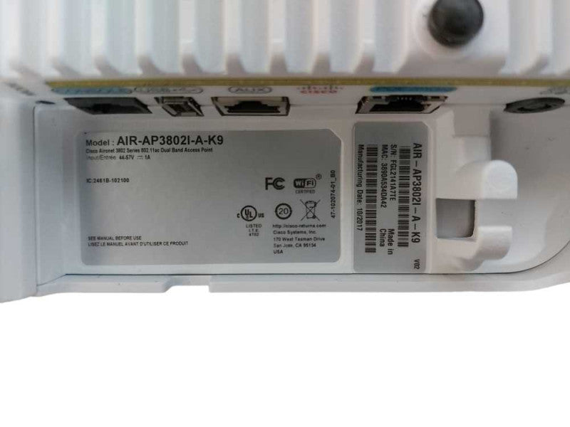 Cisco AIR-AP3802I-A-K9 802.11AC DUAL BAND AP Q