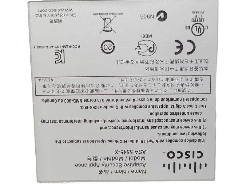 Cisco ASA5545-X Adaptive Security Appliance vpn premium license, 2x PSU, READ Q_