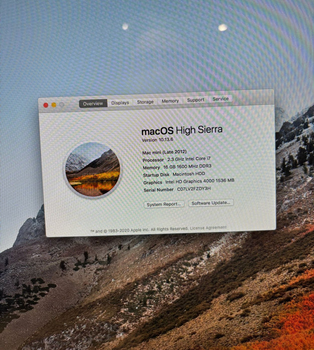 Apple Mac mini Late 2012 Intel Quad-Core i7-3615QM@2.3GHz 16GB RAM 1TB HDD