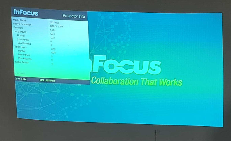 InFocus IN128HDx 1080p DLP Professional Projector, 4000 Lumens, 1239 Hrs