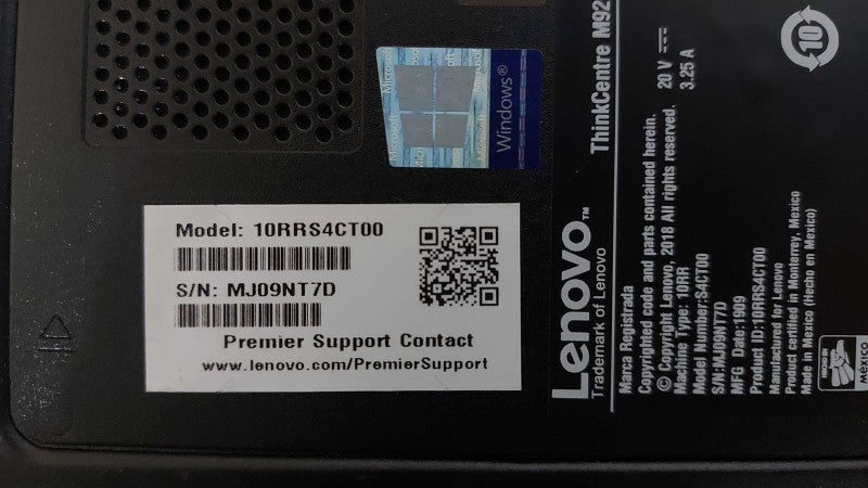 Lenovo ThinkCentre M920q Tiny i5-8500T, 16GB RAM & 256GB SSD, Wi-Fi, w/PWR