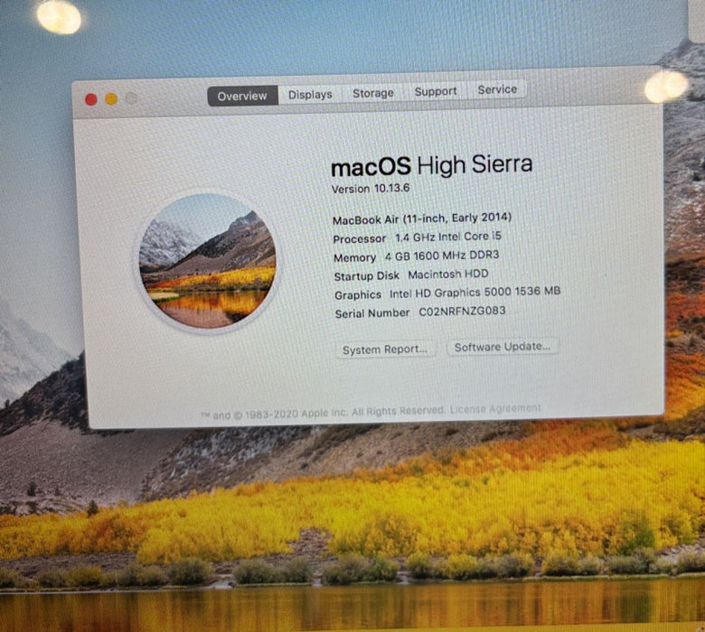 Apple MacBook Air 11\\" Early 2014 Intel Core i5-4260U 4GB RAM 128GB SSD