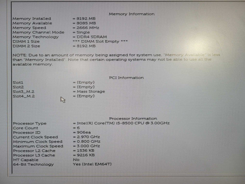 Dell OptiPlex 3060 SFF Desktop | i5-8500 @ 3.00GHz 8GB DDR4 256GB NVMe !