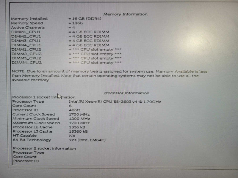Dell Precision T7810 Xeon E5-2603 V4 @ 1.70ghz / 16gb ram / AMD W2100 !