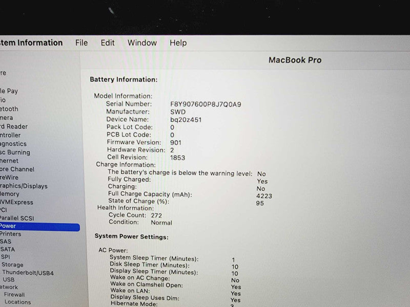 Apple Macbook Pro 2018 13\\" Core i7-8559U @ 2.7GHz 16GB DDR3 500GB SSD (