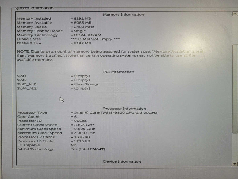 Dell OptiPlex 3070 SFF Desktop | i5-9500 @ 3.00GHz 8GB DDR4 512GB NVMe !
