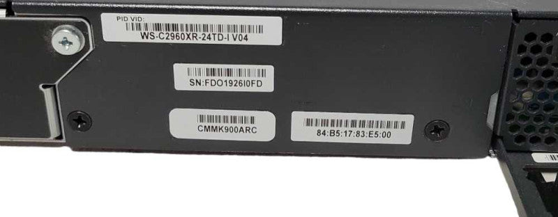 Cisco WS-C2960XR-24TD-I V04 24x Gigabit RJ45 + 2x 10GB SFP+, 2x PSU _