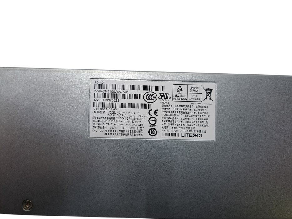 Lot of 2x PWR-C1-1100WAC AC Power Supply for Cisco Catalyst 3850 Switch )