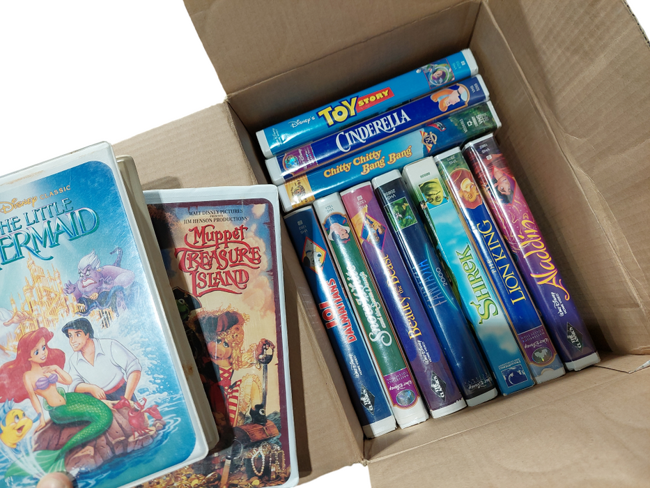 Panasonic CRT 20"Television VHS Tape Player Built-In w/ 12 VHS Disney Tapes =