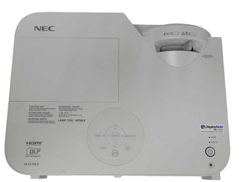 NEC NP-M353WS WXGA Short Throw DLP Video Projector only 55H Lamp Hours _