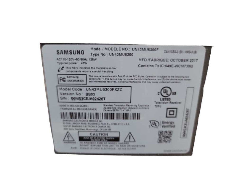 SAMSUNG 43\\" UHD 4K Flat Smart TV MU6300 Series 6 %