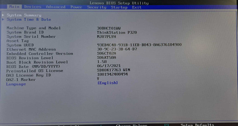 Lenovo ThinkStation P320 | Xeon E3-1225 v6 @ 3.30GHz 16GB DDR4 512GB SSD )