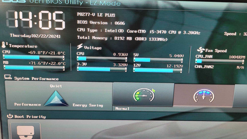 Intel Core i5-3470 | ASUS P8277-V LE PLUS | 8GB RAM | I/O PLATE %