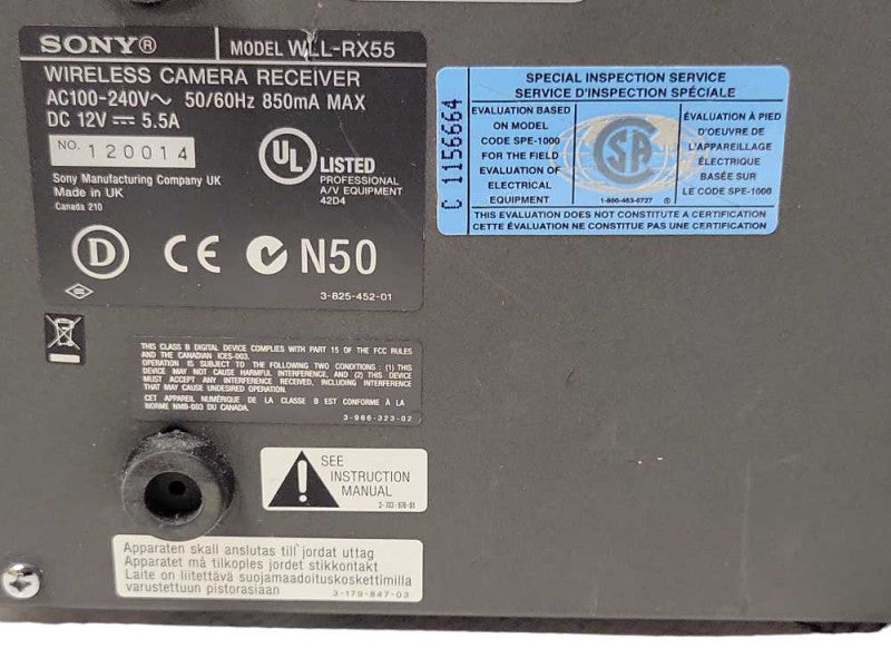 Sony WLL-RX55 Wireless Camera Receiver, READ _