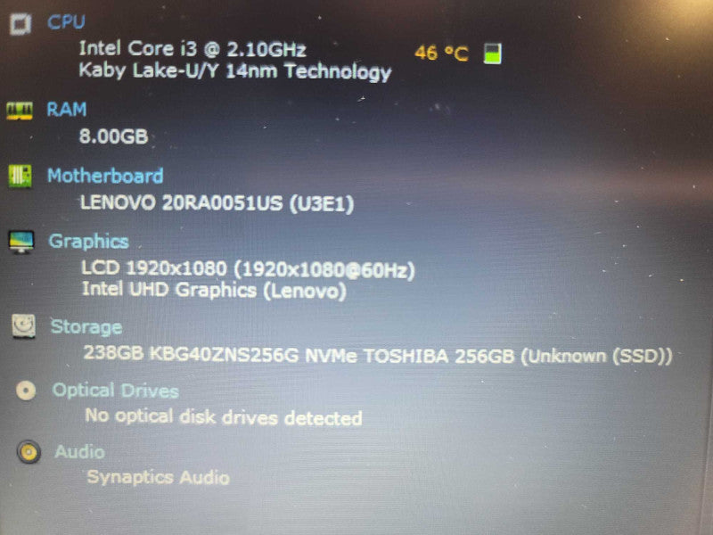 Lenovo E14| i3-10110U | 8GB DDR4| 256GB SSD  Î²