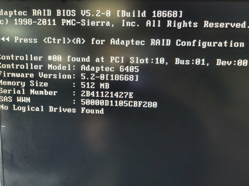 Adaptec ASR-6405 4x SAS/SATA 6G RAID CONTROLLER 512MB PCIe card Q%