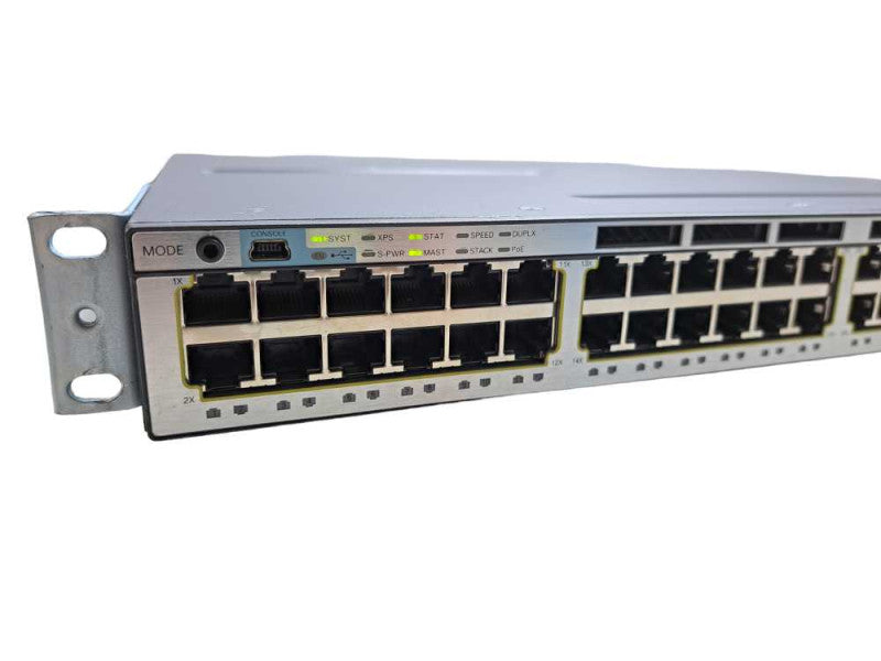 Cisco WS-C3750X-48P-S V02 | 48-Port Gigabit PoE+ Network Switch | 1x 715W PSU )