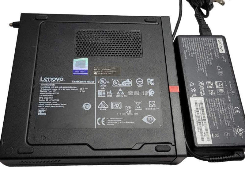 Lenovo M720q USFF PC, Core I7-8700T 2.4GHz 16GB DDR4 256GB NVMe + Adapter _