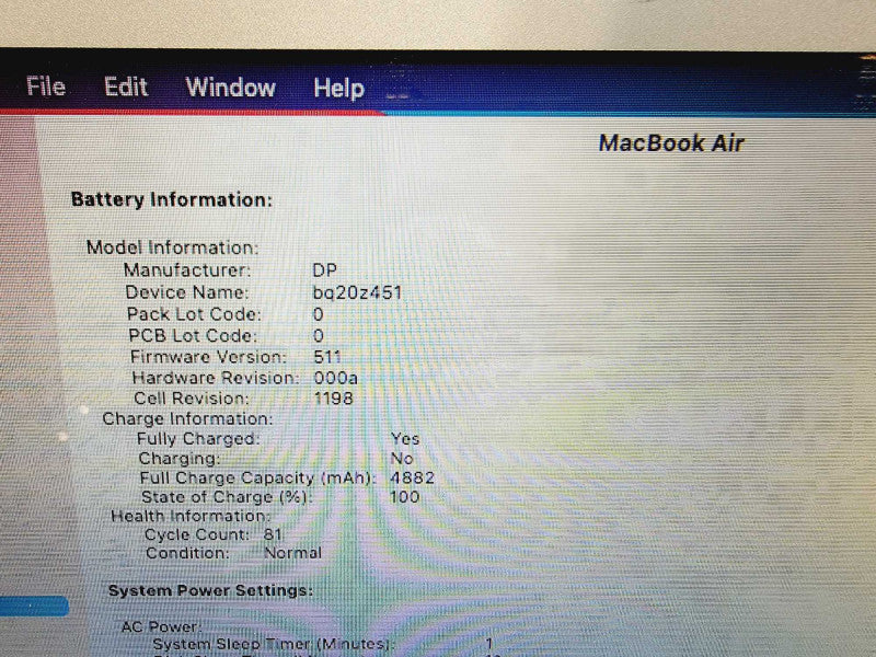Apple Macbook Air 2014 11\\" Core i5-4260U @ 1.4GHz 4GB DDR3 250GB SSD (