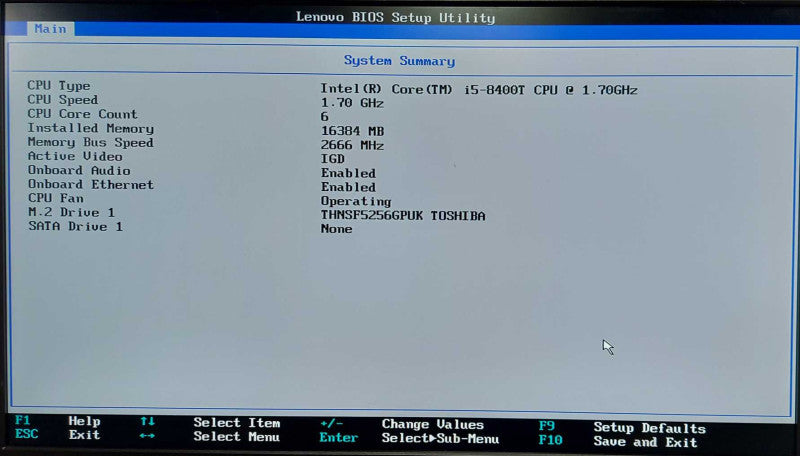 Lenovo M720q USFF, Core I5-8400T 1.7GHz, 16GB DDR4, 256GB NVMe, BT, Adapter
