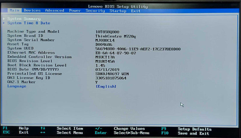 Lenovo M720q USFF, Core I5-8400T 1.7GHz, 16GB DDR4, 256GB NVMe, BT, Adapter