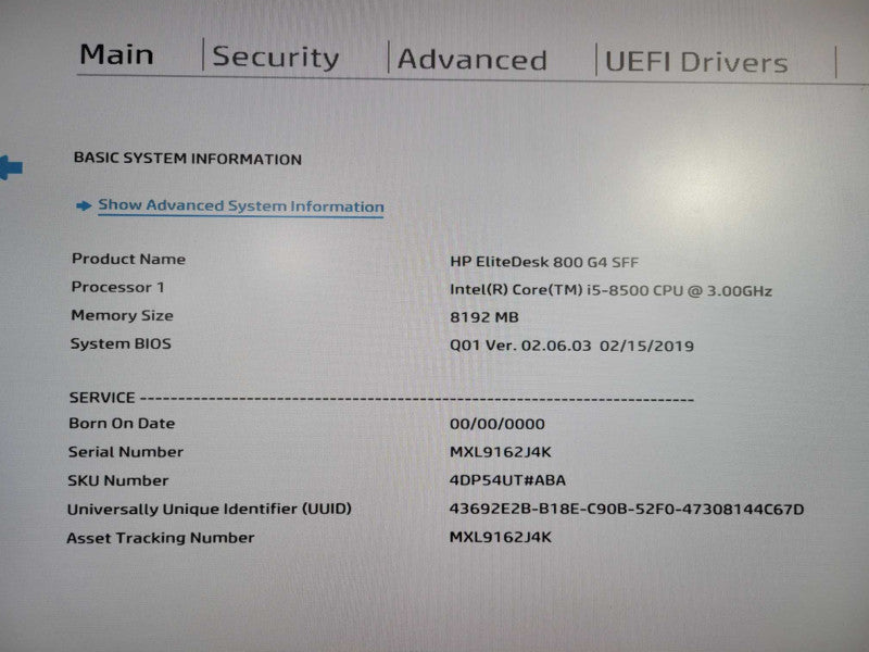 HP EliteDesk 800 G4 SFF | i5-8500 @ 3.00GHz 8GB DDR4 256GB NVMe !