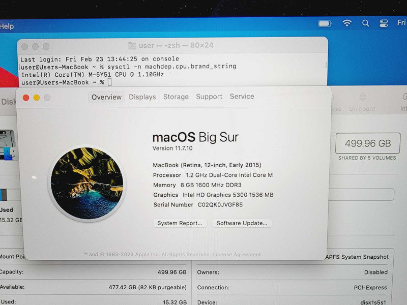 Apple Macbook Retina 2015 12\\" Core M-5Y51 @ 1.2GHz 8GB DDR3 500GB SSD (