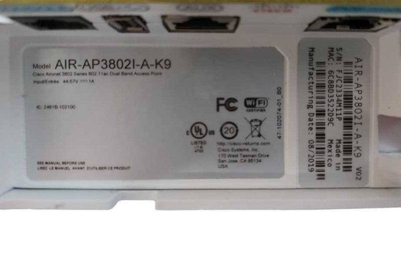 Cisco AIR-AP3802I-A-K9 802.11AC DUAL BAND AP, Factory Reset