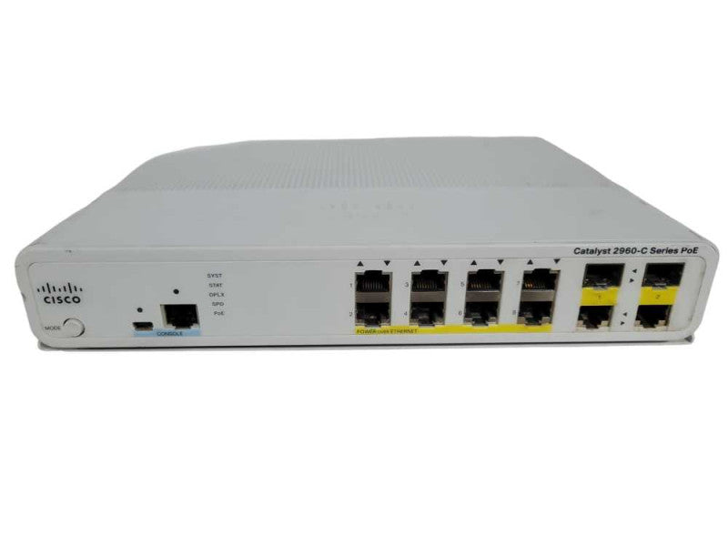 Cisco Catalyst WS-C2960C-8PC-L 8-Port PoE Fast ethernet Switch !