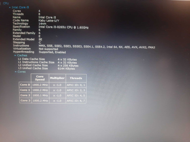 Lenovo ThinkPad T490 i5-8265U@ 1.60GHz, 16GB DDR4, 256GB m.2 READ!