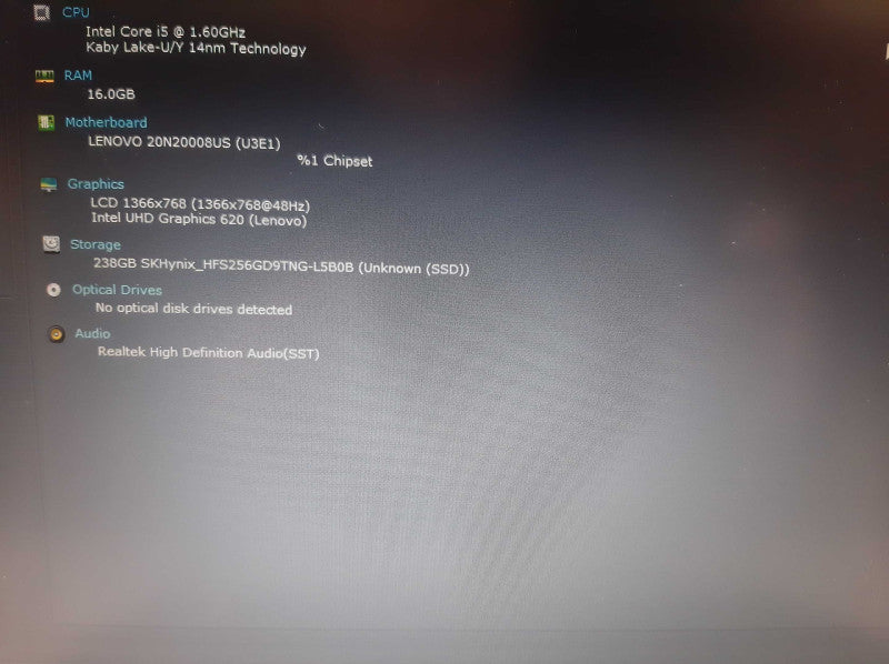 Lenovo ThinkPad T490 i5-8265U@ 1.60GHz, 16GB DDR4, 256GB m.2 READ!