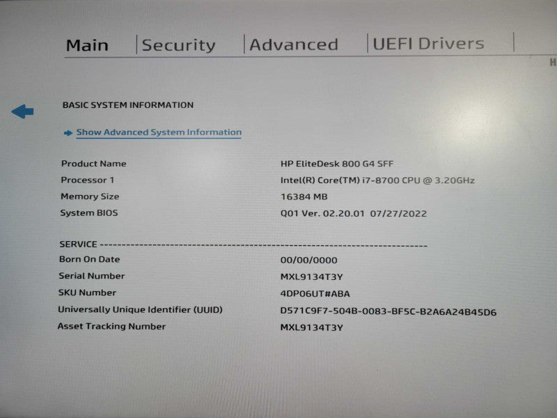 HP EliteDesk 800 G4 SFF i7-8700 @ 3.20GHz 16GB DDR4 256GB NVme !