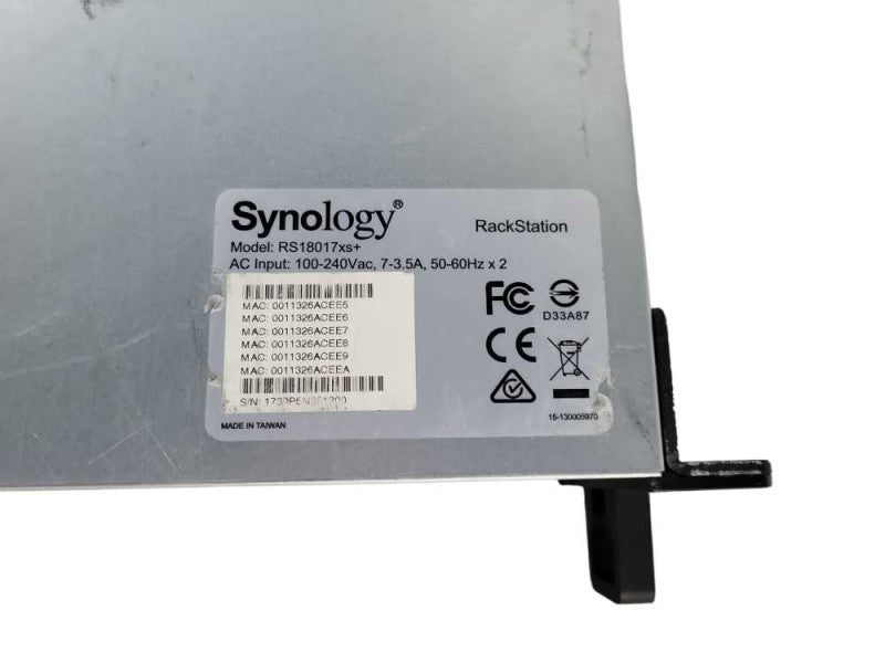 Rackstation Synology Rs18017xs+ 12 BAYS NO HDD/CADDIES !