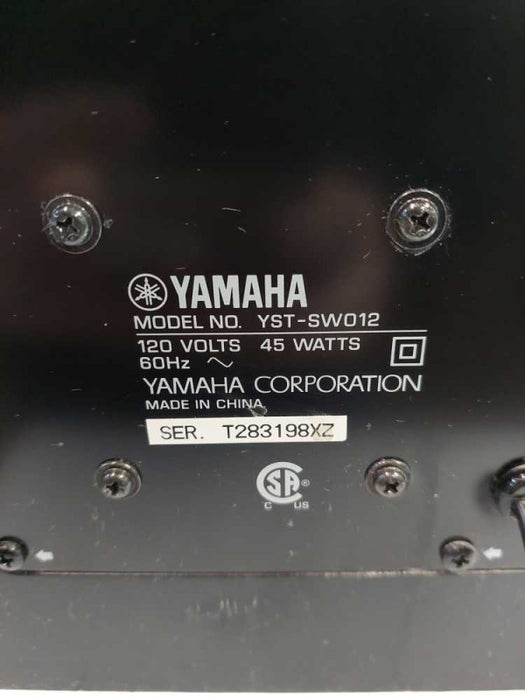 Yamaha 8\\" Powered Subwoofer Model: YST-SW012   120 Volts 45 Watts 60Hz  =