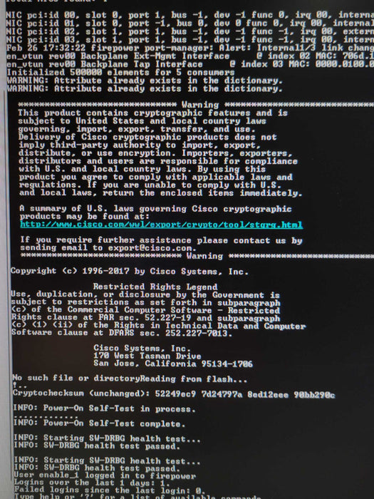 Cisco FPR-2110 Firewall Security Appliance w/ FPR2K-SSD100 _