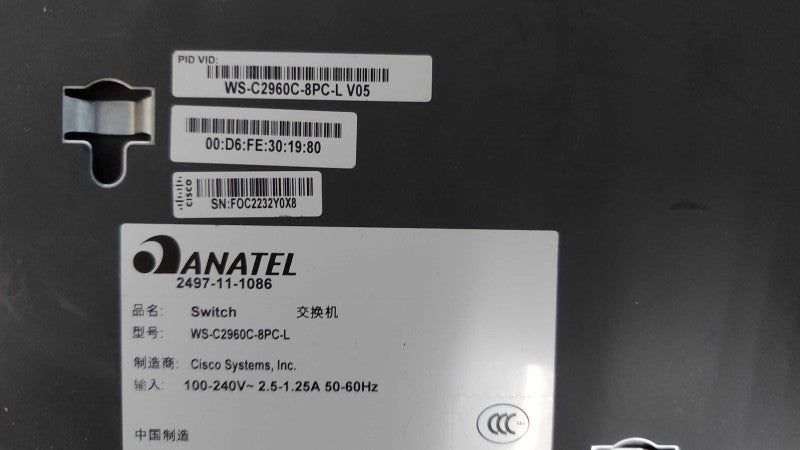 Cisco Catalyst WS-C2960C-8PC-L 8-Port PoE Switch