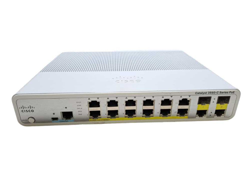 Cisco WS-C3560C-12PC-S | 12-Port Fast PoE Silent Switch | 2x Dual UpLinks )