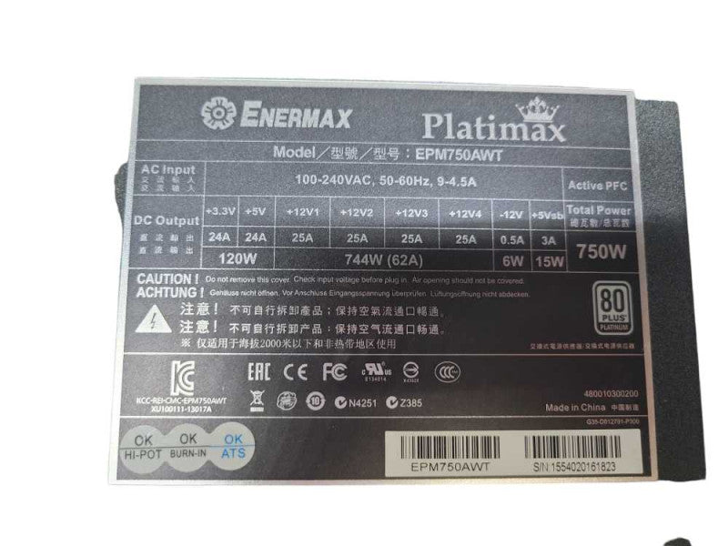 ENERMAX PLATIMAX 750W Semi-Modular PSU %
