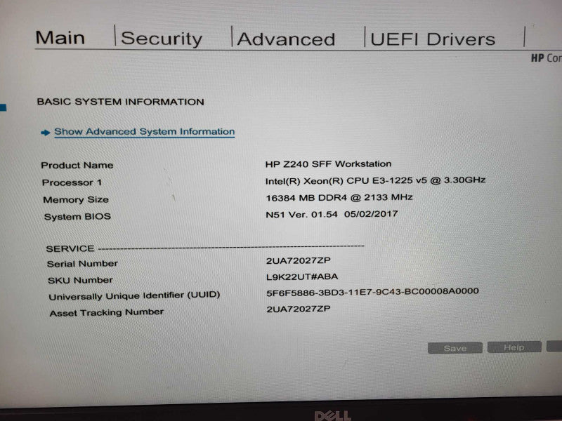 HP Z240 SFF WS | Xeon E3-1225 v5 @ 3.30GHz 16GB DDR4 No HDD Q$