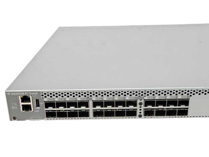 HP QW938A 684429-001 SN3000B 24/24 16GB HP-6505-24-0R 2x PSU  FC Switch Q_