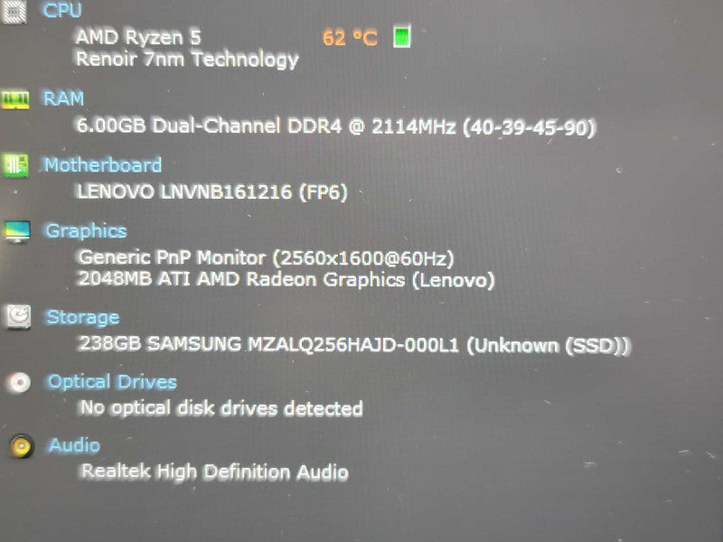 Lenovo ThinkBook 13s G2 ARE| Ryzen 5 Pro| 8GB DDR4| 256GB SSD | READ Î²
