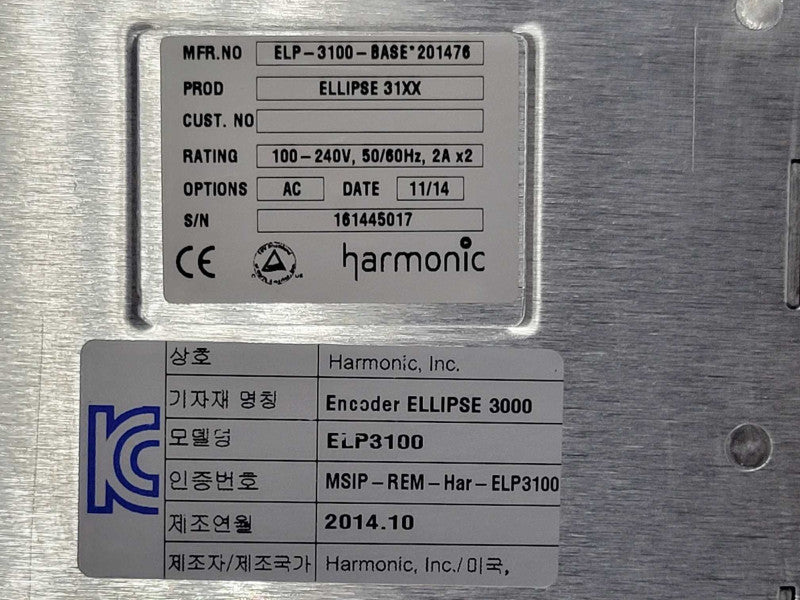 Harmonic Ellipse 3000 Encoder ELP3100 ELP-3100-BASE*201476 READ _