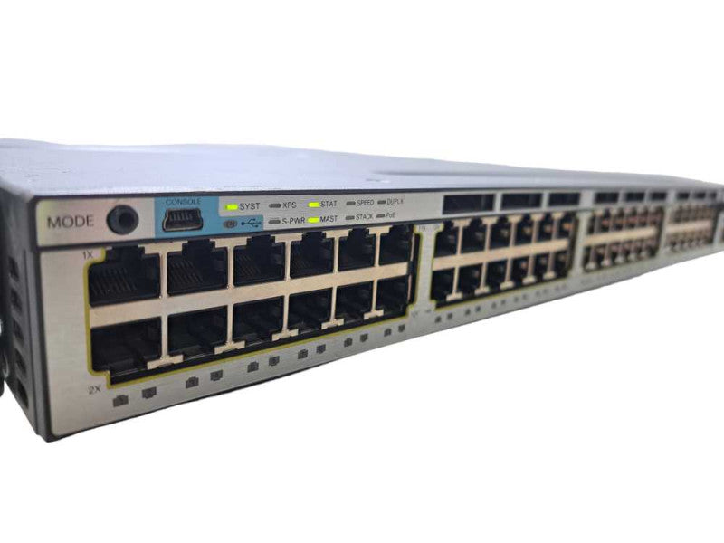 Cisco WS-C3750X-48P-S V04 | 48-Port Gigabit PoE+ Network Switch | 1x 715W PSU )