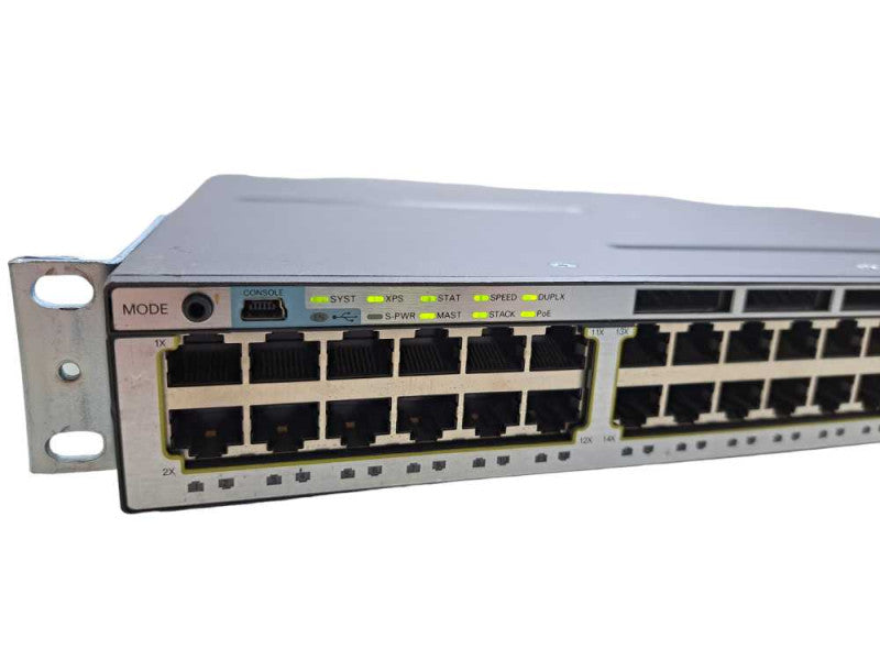Cisco WS-C3750X-48P-S V02 | 48-Port Gigabit PoE+ Network Switch | *READ* )