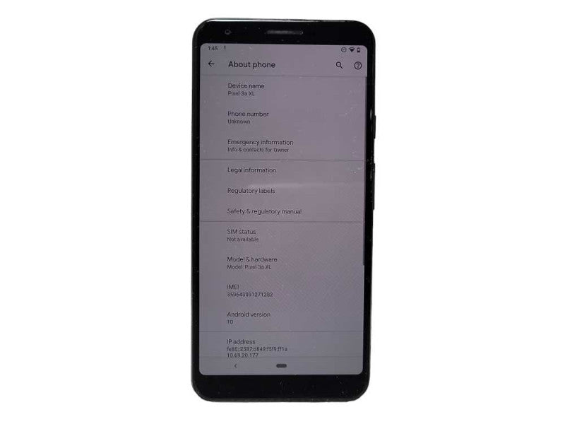 Google Pixel 3a XL 64GB Unlocked Black $