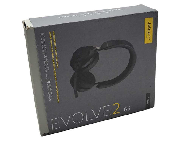 Jabra Evolve2 65 Stereo Bluetooth Wireless Headset. No USB Dongle _