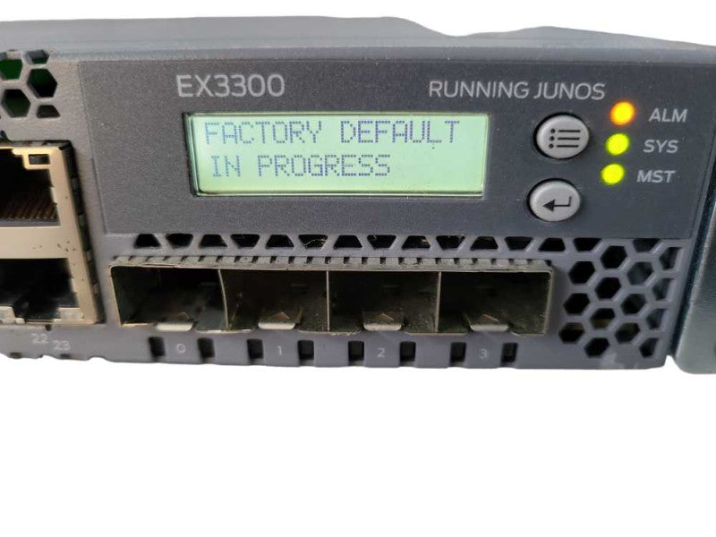 Juniper EX3300 EX3300-24T 24 Port Gigabit Switch Fact Reset !