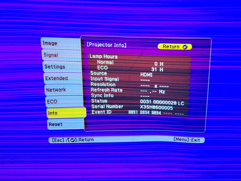 Epson PowerLite 1781W Projector, No Remote control, READ _