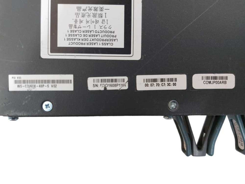 Cisco WS-C3560X-48P-S, 48-Port Gigabit PoE+ Switch, 1x 715W PSU Q