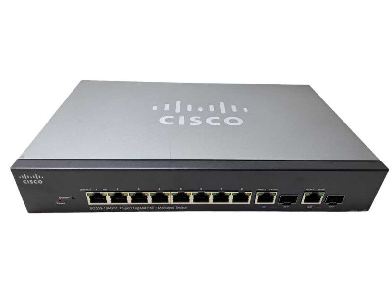 Cisco SG300-10MPP | 10-Port Gigabit PoE+ | 2x SFP Managed Network Switch )
